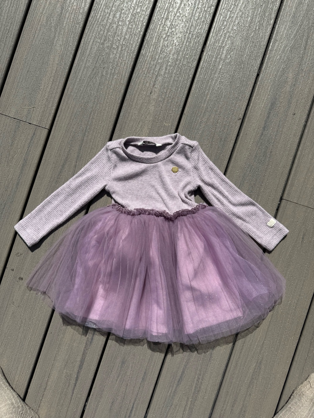 Le Chic 3T Lilac Tulle Dress with Knit Top